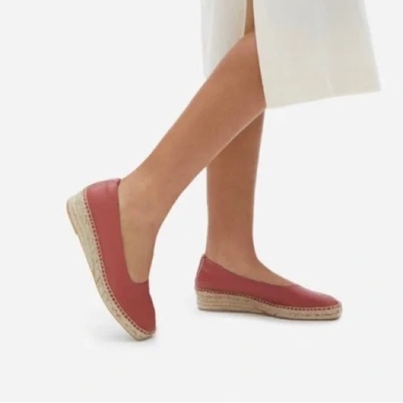 EUC Everlane Espadrille Square Toe Leather Slip On - Picture 1 of 10